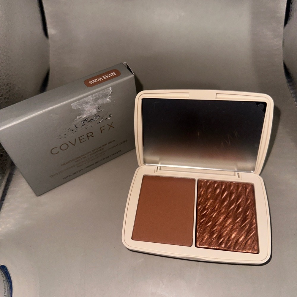 Cover FX Bronzer Duo Suntan Bronze Matte Shimmer Face Powder Makeup